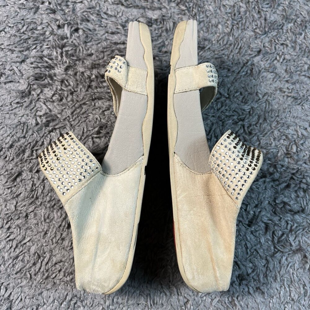 Fitflop Flare Strobe Gold Crystal Suede Sandals 8 Orthopedic Shoe Slide Women's - Picture 5 of 8